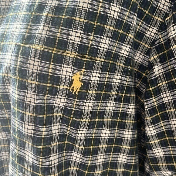 Ralph‎ Lauren Men's Green & Navy Plaid Button-down Shirt XL - Picture 1 of 4